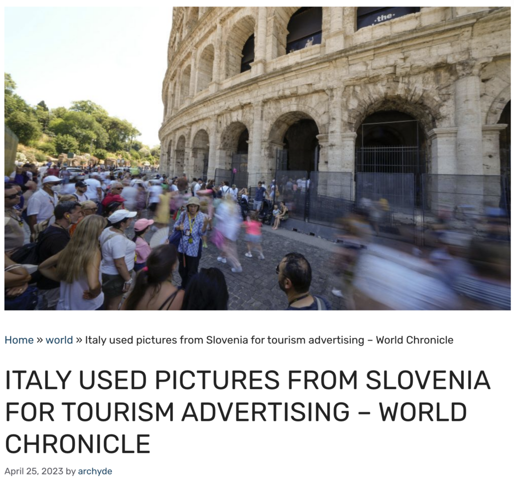 archyde-italy used pictures from slovenia for tourism advertising - world chronicleI